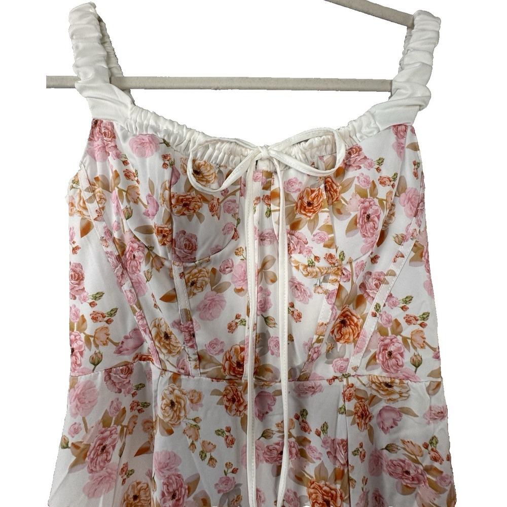 Floral Babydoll Milkmaid Midi Dress Small Floral Corset Fairy Peasant Cottage